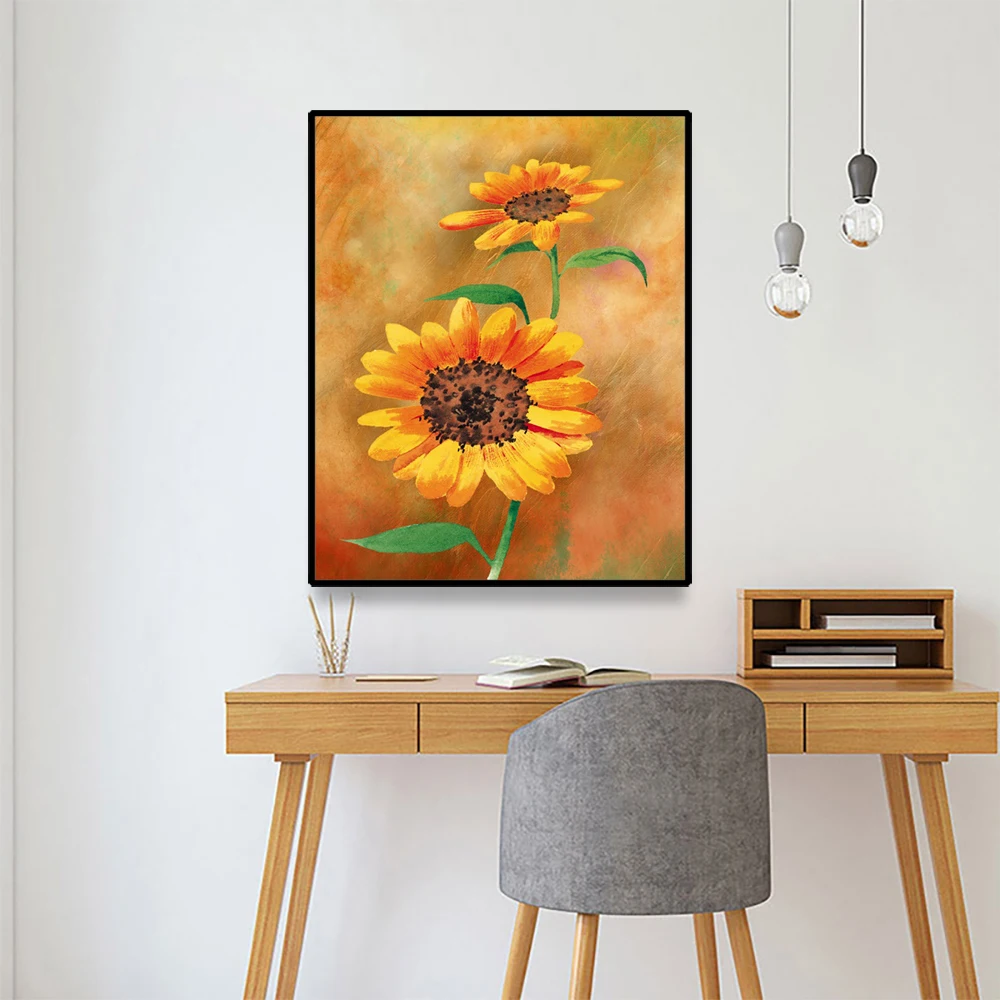 

Laeacco Nordic Sunflower Canvas Painting Abstract Art Posters And Prints Home Decor Wall Picture For Living Room Decoration