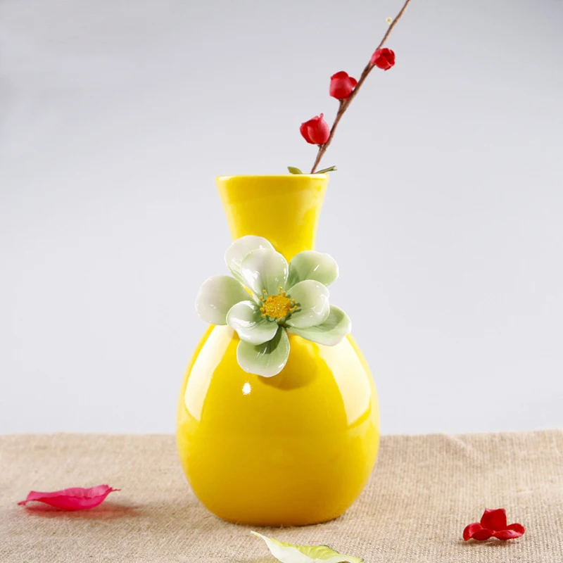 

Colorful Porcelain Vase Ceramic Living Room Ornaments Decorative Wedding Flower Vase Simple Modern Crafts European Flower Vase