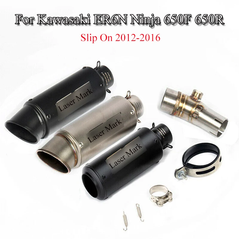 

Slip-on ER6N Ninja 650F 650R Motorcycle Exhaust System Muffler Pipe Middle Link Pipe For Kawasaki ER6N Ninja 650F 650R 2012-2016