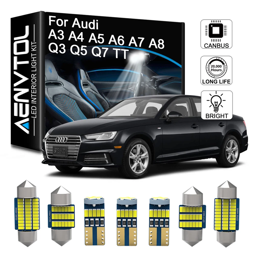 Шекер по CANBUS Авто Интерьер светодиодные фонари для Audi A3 8L 8P 8V A4 B5 B6 B7 B8 A5 8T A6 C5 C6 C7 A7 4G