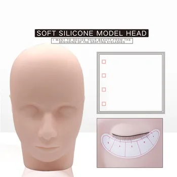 

Mannequin Flat Head For Eyelash Grafted Training Practice Head Silicone Eyelashes Extension Practice Model new sell