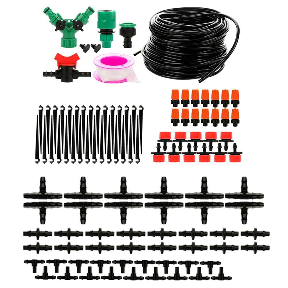 

137 Pcs 30M Irrigation Drip Kit Adjustable Automatic Micro Garden Irrigation System Atomizing Nozzles Drippers Watering Drip Kit