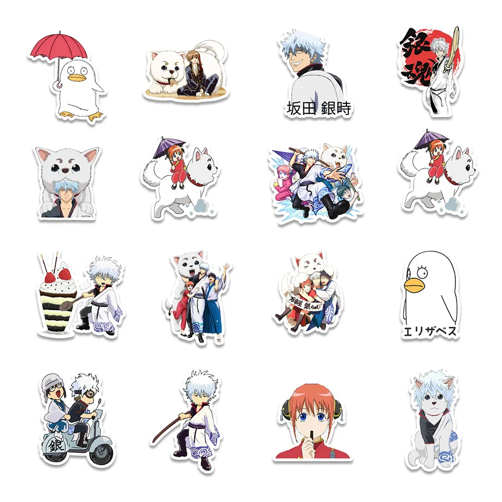 10/50Pcs Funny Anime GINTAMA Stickers Cartoon Toys For Children Motorcycle Luggage Laptop Bicycle Skateboard Pegatinas Sticker