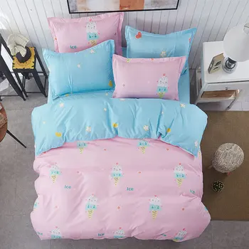 

J Ice Cream 4pcs Girl Boy Kid Bed Cover Set Duvet Cover Adult Child Bed Sheets And Pillowcases Comforter Bedding Set 2TJ-61021