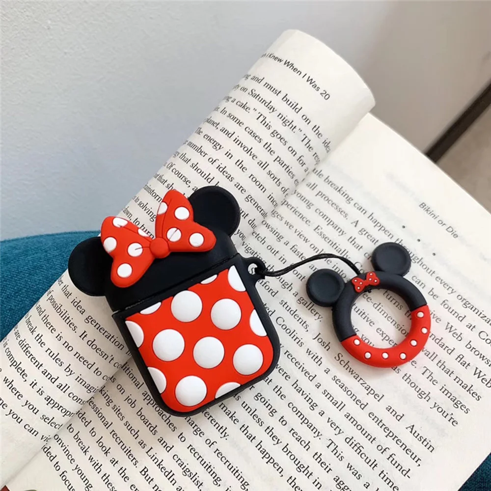 Cute Cartoon Earphone Case For Airpods 2 Cover Soft Silicone Slim Earphone Cover For Airpods Case Bag Protective Strap or Hook - Цвет: GJ0002