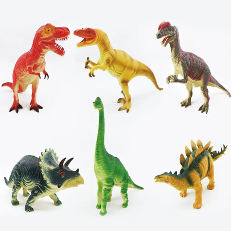 

Jurassic Large Size Sound Making Dinosaur Model 6-Model Plastic And Rubber Model Toys T-Rex Stegosaurus CHILDREN'S Toy