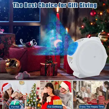 

Starry Sky Projector Star Night Light Projection 6 Colors Ocean Waving Lights 360 Degree Rotation Night Lighting Lamp for Kids