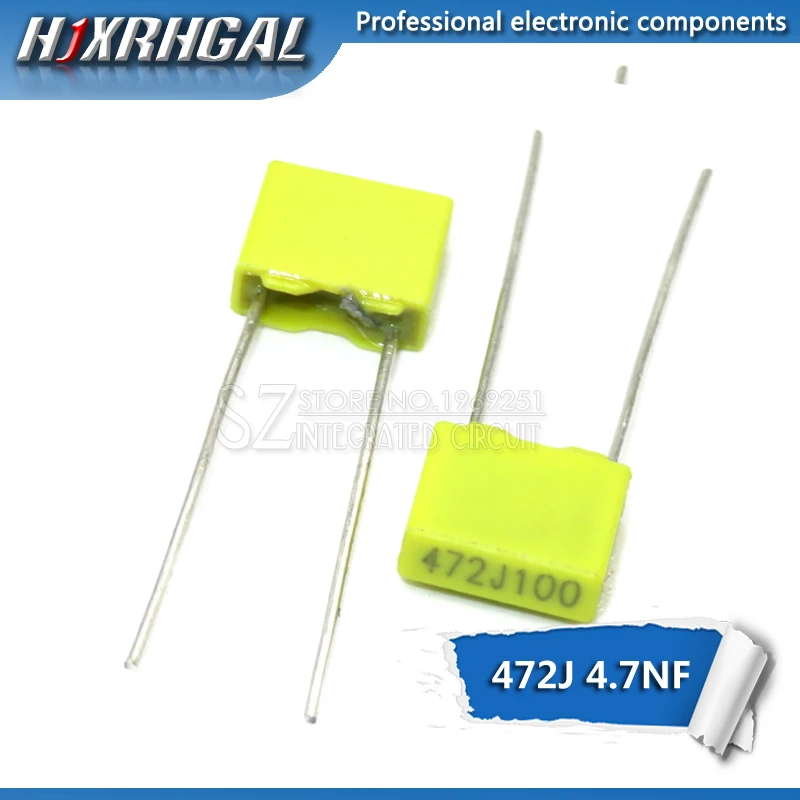 5pcs Polypropylene Safety Plastic Film 100V 1nF ~ 470nF 220nf 10nf 47nf 22nf 1nf 0.47uf 0.1uf Correction capacitor HJXRHGAL