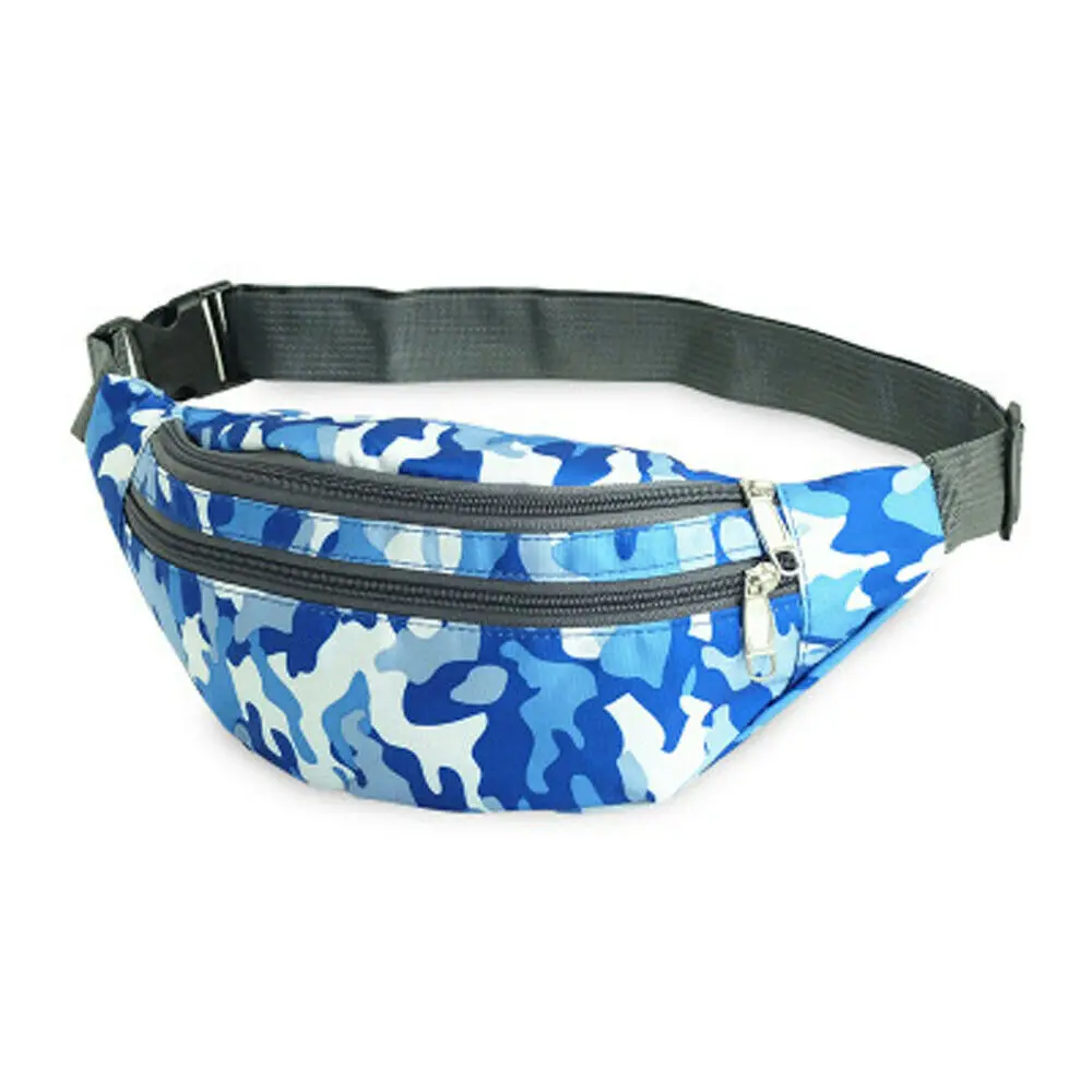 Camouflage Blue Новинка,, дорожная сумка-бум, барсетка, бумажник для паспорта, защитная сумка на молнии, камуфляжные поясные пакеты - Цвет: Camouflage Blue