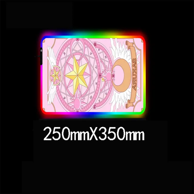 Pink Cardcaptor Sakura Magic Wand RGB 900*400 LED Mouse Pad 2