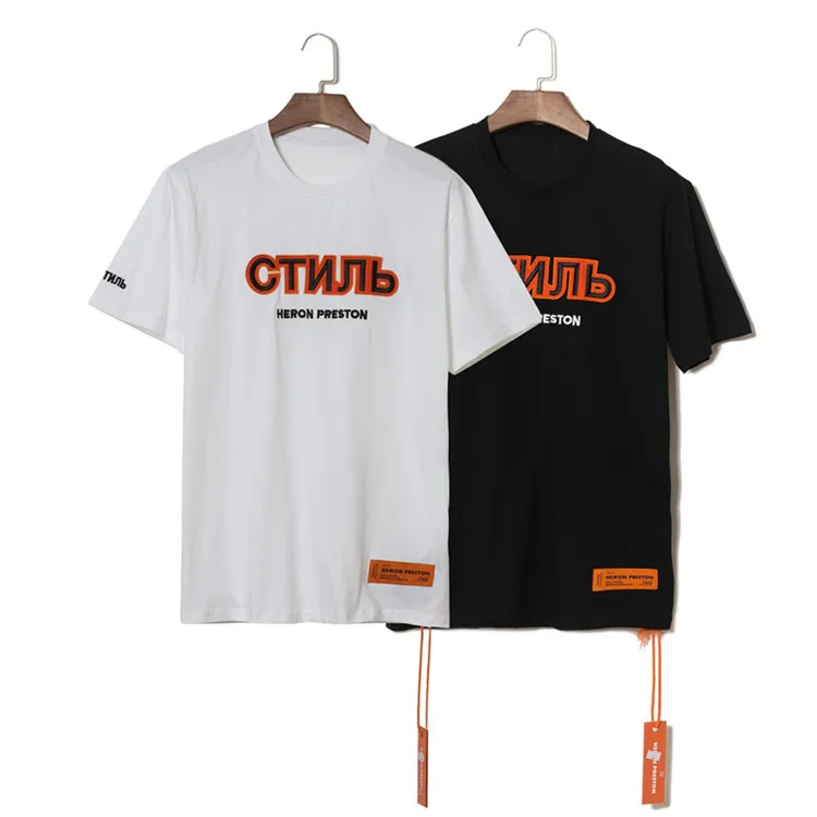 

European And American-Style Summer Origional Lettered Embroidered Fashion Loose Men's And Women's Short Sleeved T-shirt a-Piece