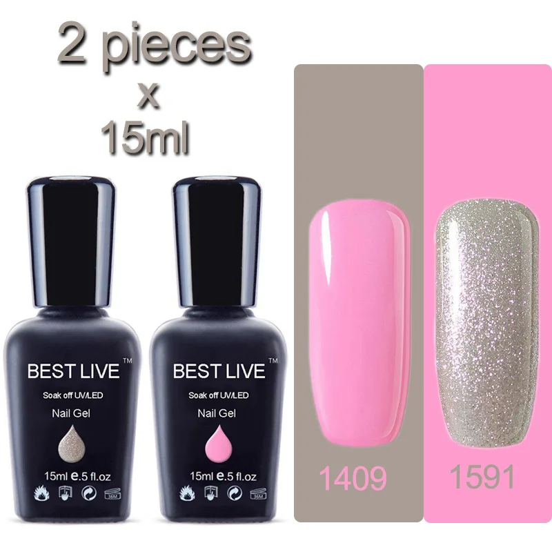 Lot12 Лучший Лайв 2 бутылки/лот УФ-гель для ногтей 15 мл замачиваемый УФ и Светодиодный УФ-гель для ногтей УФ-дизайн ногтей маникюр DIY гель для ногтей цветное покрытие - Цвет: Lot12