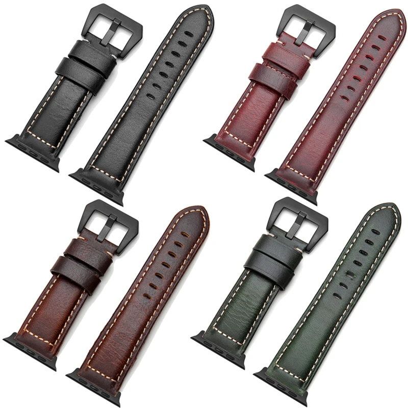 Onthelevel Genuine Leather Strap Watch Band 44mm 40mm & Watch Strap 42mm 38mm For watch Watchband #D