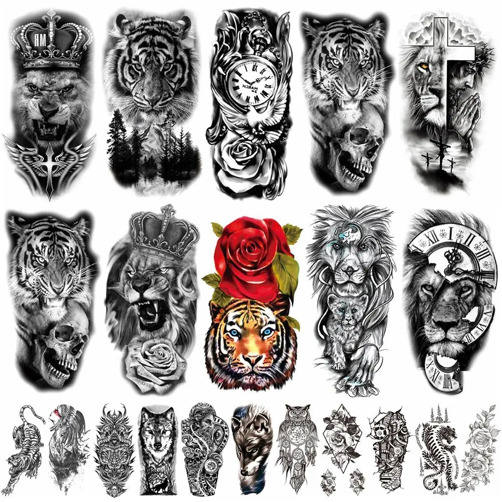 3d Halloween Skull Temporary Tattoos Joker Gangster Fake Tattoo Stickers  For Adults Arm Rose Flower Cross Long-lasting Tattoos - Temporary Tattoos -  AliExpress
