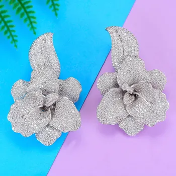 

GODKI Luxury Big Sunflower Dangle Earrings For Women Wedding Cubic Zirconia CZ DUBAI Bridal Earring Jewelry Accessories 2020