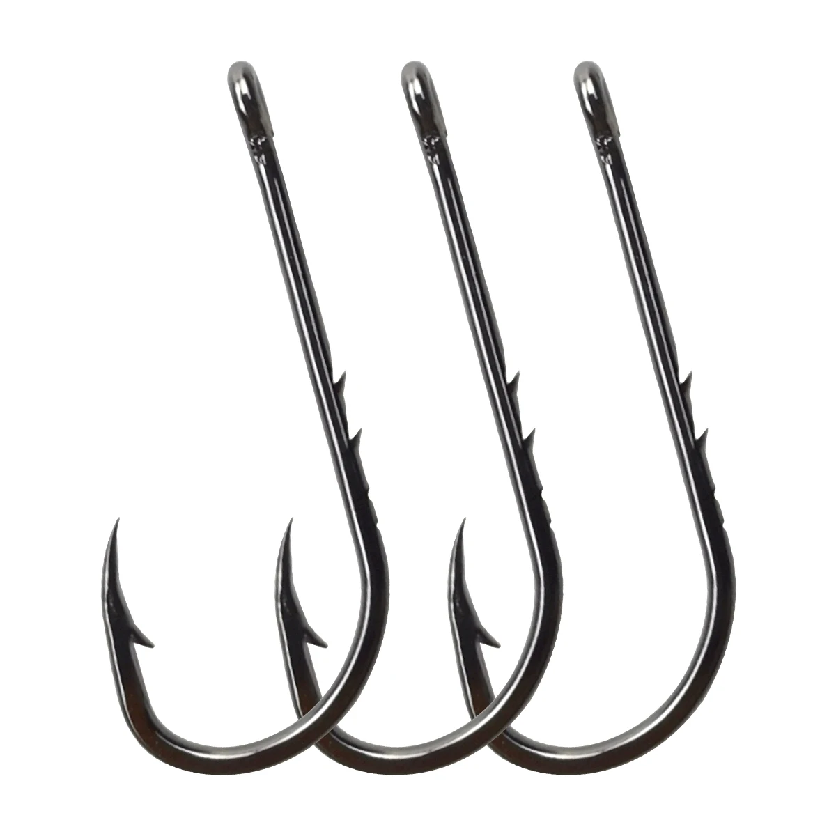 50pcs/lot High Carbon Steel Long Double Barbed Fishing Hooks Worm Fish Hook  Bait Holder Size 3#-12# Long Shank Fishhook