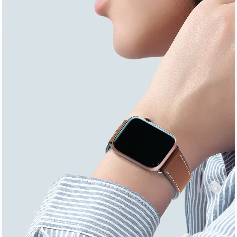 Кожаный ремешок для часов для Apple Watch Series 5/4 полосы 44 мм 40 мм Ремешки для наручных часов iWatch Apple Watch 42 мм, 38 мм, версия 3/2/1 браслет