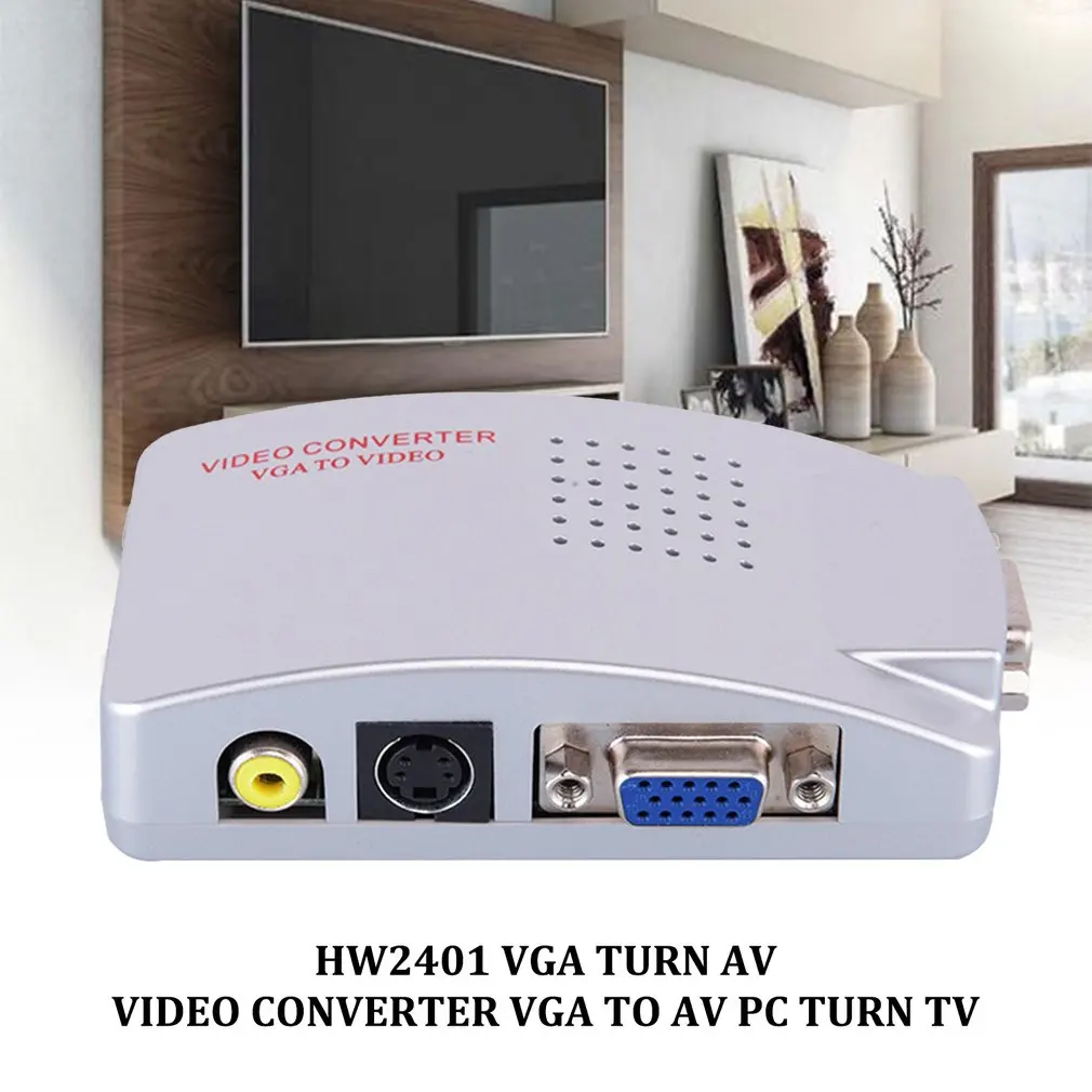 

Universal NTSC PAL VGA to TV AV RCA Signal Adapter Converter Video Switch Box Composite for Computer Laptop PC