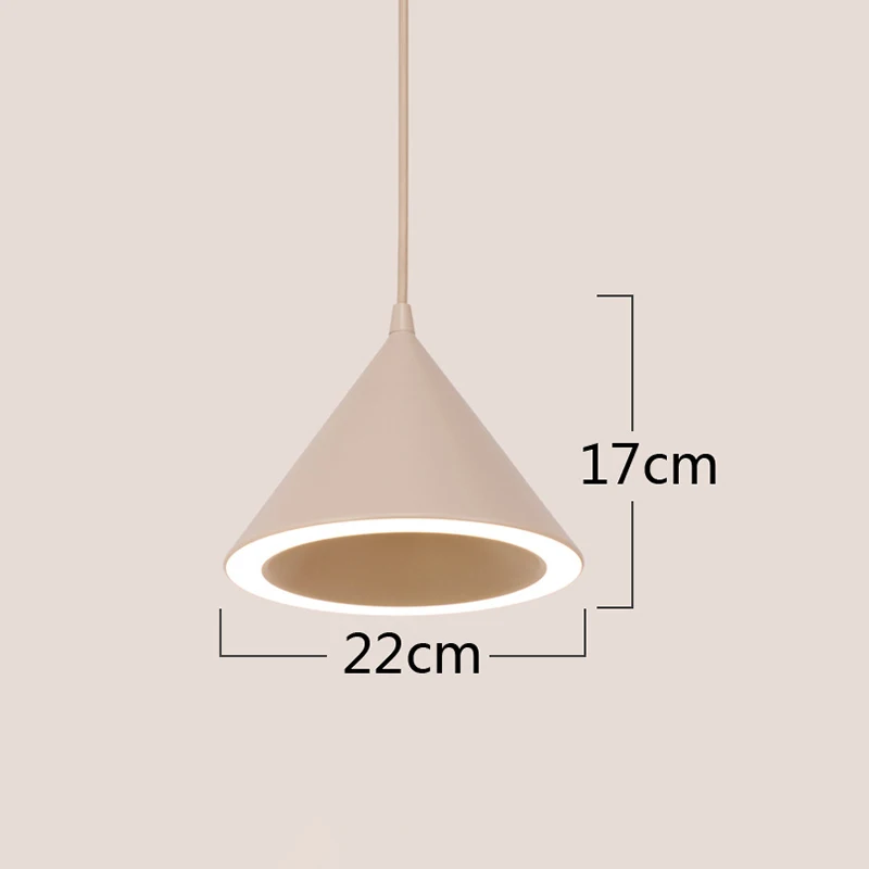 Modern creative acrylic lampshade 220V LED single head pendant lighting for living room kitchen bedroom restaurant hotel room - Цвет корпуса: Pink color 22cm