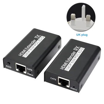

1080P 60m Plug And Play Adapter Receiver Transmission No Delay HDMI Extender POC EDID Professional Over Ethernet Transmitter