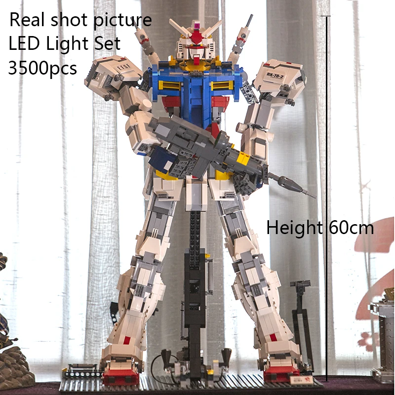 MOC супер робот войны Mecha Gundam Technic 3500 шт модель RX78-2 с фиксированным кронштейном строительный блок кирпичи рождественские игрушки