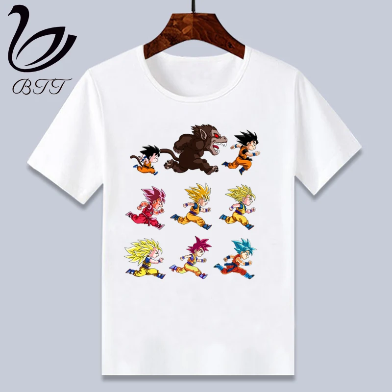 Футболка Super Saiyan Evolution Dragon Ball, футболка с мультяшным принтом, дизайнерские Детские футболки, детская одежда с короткими рукавами