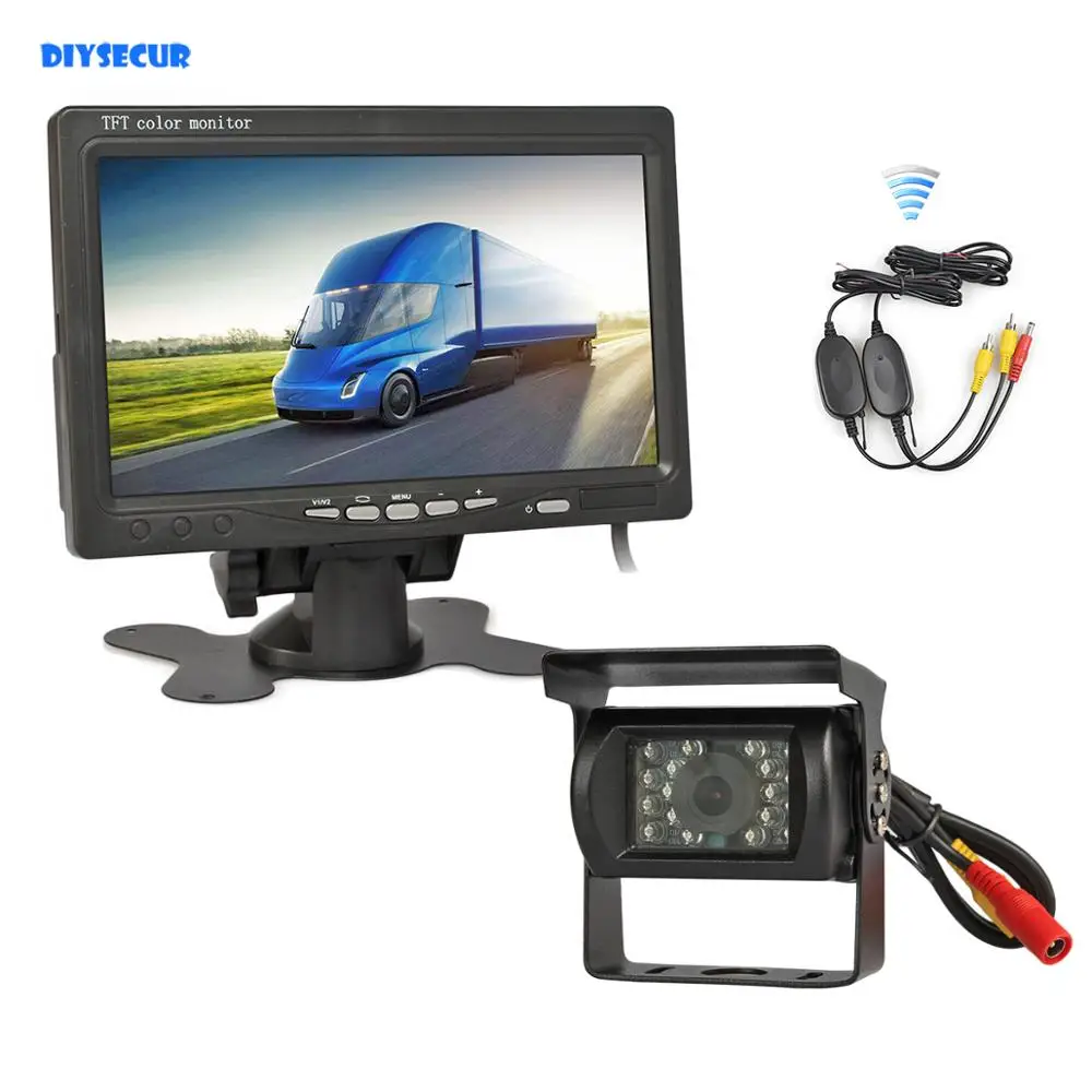 DIYSECUR Wireless 7" Rear View Car Monitor Backup IR Night Vision