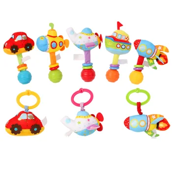 

Baby Plush Rattles Educational Toys 0-12 Months Ring Hand Bells Vibrating Car Vehicle Newborn Cute Infant Toys for Children Gift