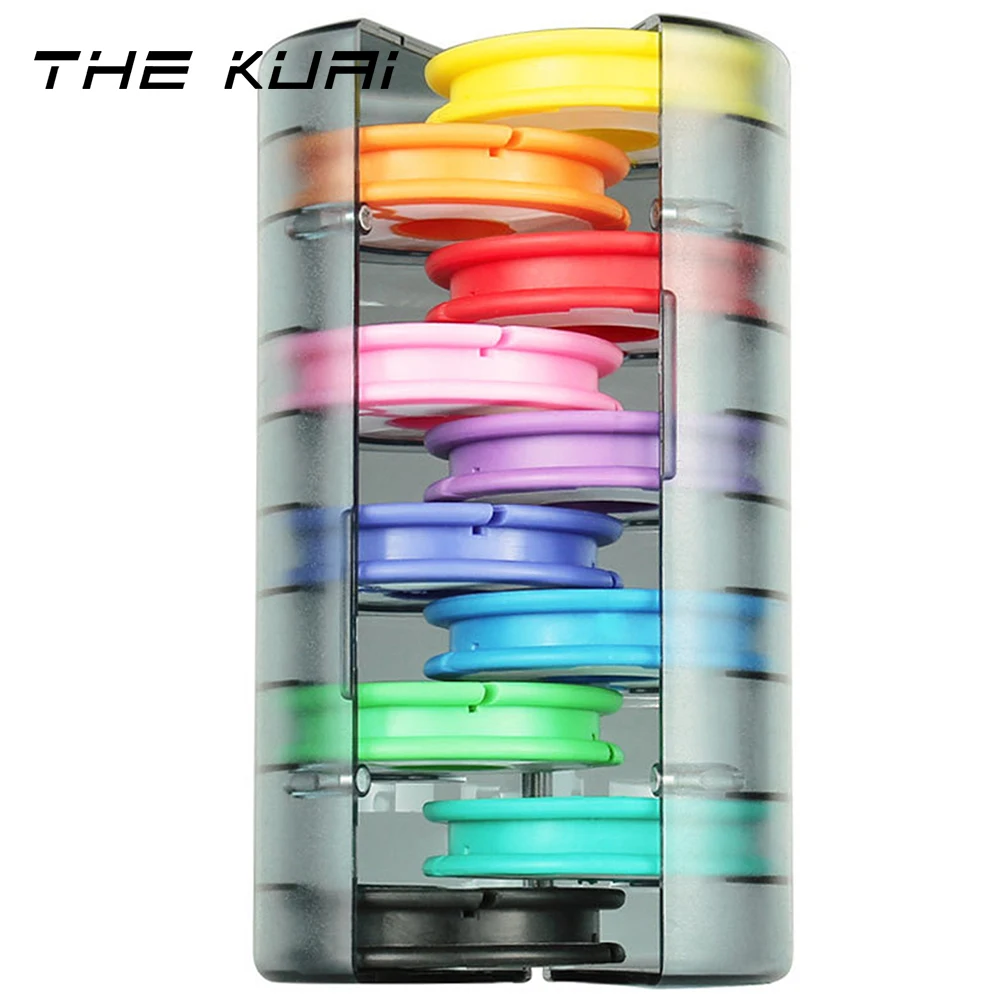 

THEKUAI Fishing Tackle Box 4/6/8/10/12/16 Axis Main Line Box Fish Coil Soft EVA Silicon ABS Fishing Line Accessories Rainbow Box