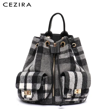 

CEZIRA New Designer Style Women Leopard Backpack Girl Fashion School Knapsack Holiday Travel Bag Drawstring Shoulder Backpacks