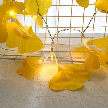 

10Led Ginkgo Maple Leaf Shape String Lights Christmas Day Battery Box Decorative Lantern String Lights