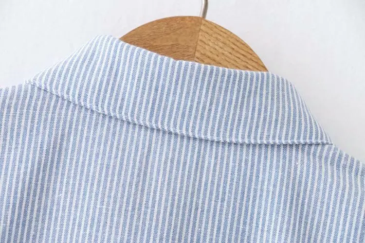 Neploe осень повседневные блузки 4XL Плюс Размер Женская одежда мода Blusa свободные длинные рукава кошка вышивка полосатые рубашки 46284
