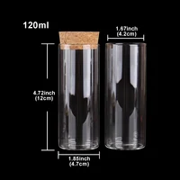 24 Pieces 120ml Test Tubes with Cork Stopper 47*120mm Spice Jars Glass Vials Storage Jar Glass Containers for Wedding Craft DIY 2