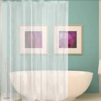 

Clear PEVA Shower Curtain Non Toxic No Chemical Odor Shower Curtain With 12 Plastic Hooks Door Screens