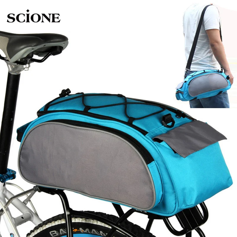 cheap Mountain Road Bike Bicycle Cycling Rear Seat Rack Trunk Bag Pack Pannier Carrier Shoulder Bag Waterproof Saddle MTB Men XA711WA