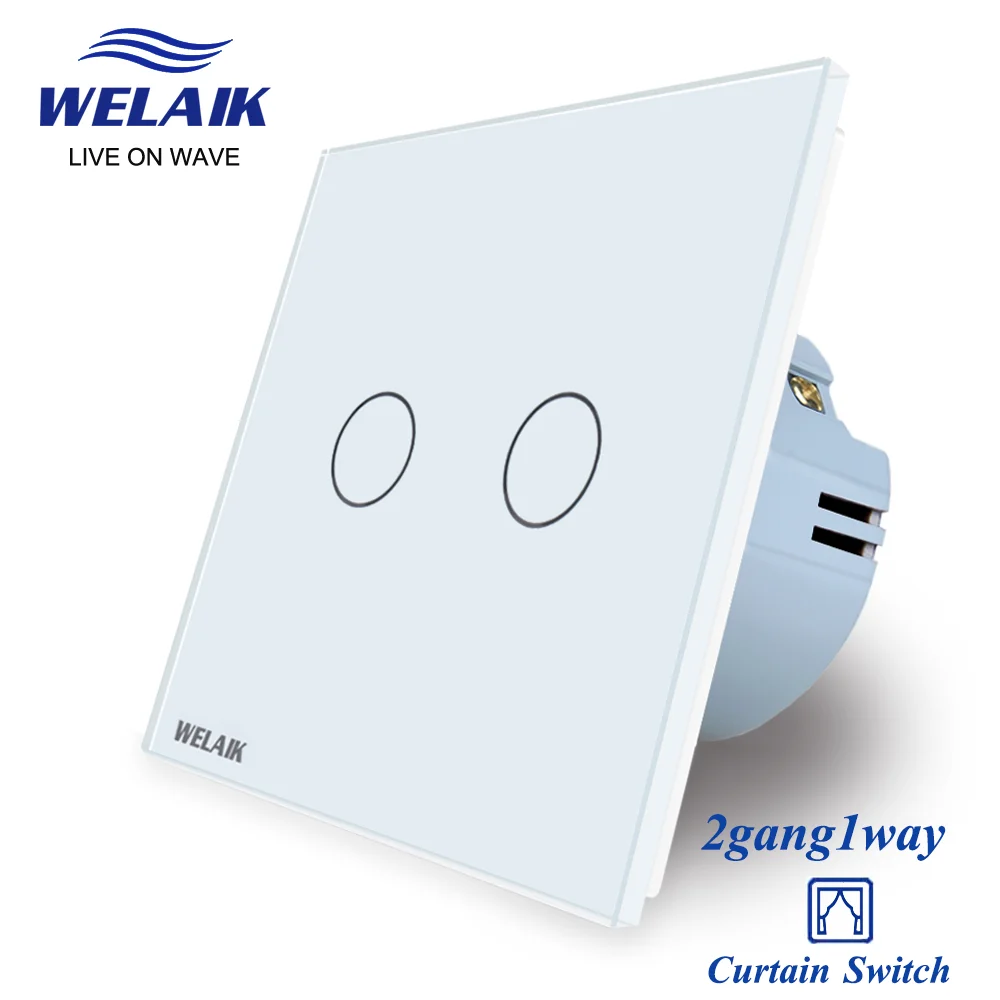 Welaik ue 80*80 mm Vidro-painel Cortinas Cortinas Parede Touch-switch Ac220v A1921clcw