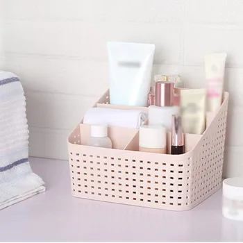 

Desktop Storage Box Multi-grid Organizer Box Imitation Rattan Home Office Storage Basket