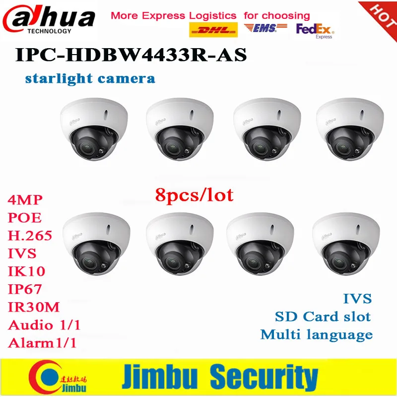 Dahua IPC-HDBW4433R-AS 3.6mm 4MP POE Dome Camera with Audio I//O TF card slot