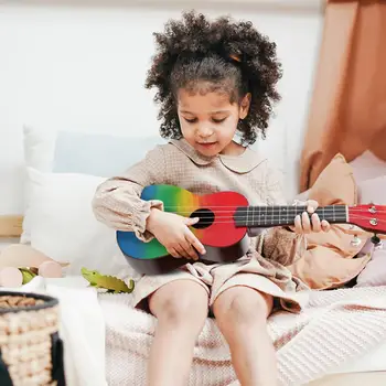 

Sturdy Assemble Home-Schooling Beginner Art Black Soprano 4 Strings Ukulele Uke Student Hand-Painted Combo Children