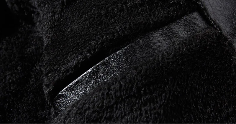 KIOVNO Men Pu Leather Jackets Coats Fleece Lined Motorcycle Faux Leather Jackets Outwear For Male Size L-3XL Windbreak (8)