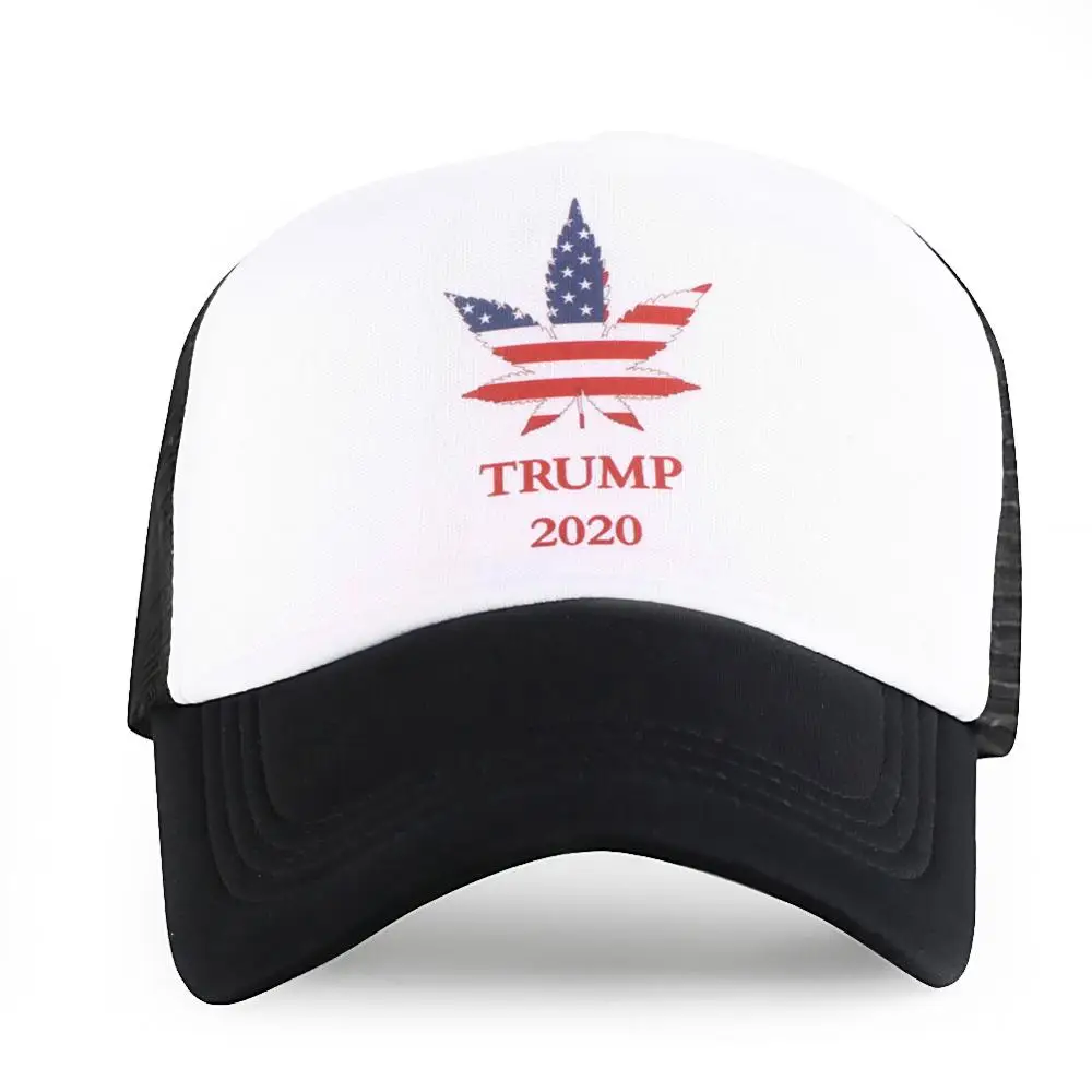 

Trump 2020 Print Trucker Hats for Woman Man Black Cotton Sport Casquette Cap America Flag Adjustable Mesh Outdoor Baseball Cap