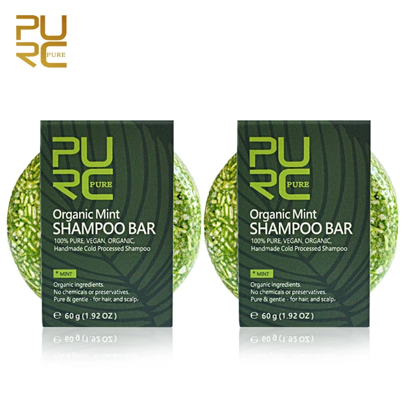 2PCS Oil control Shampoo Bar 100 Natural Mint Soap Moisture Hair