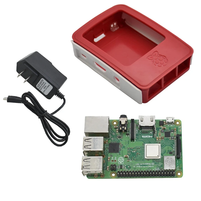 4 в 1 для Raspberry Pi 3 Model B+(плюс)+ Abs чехол+ 5V 2.5A Мощность адаптер для Raspberry Pi 3B+ радиаторы