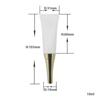 

10ml Cosmetic Packaging Tube With White/Gold/Silver Plastic Lid
