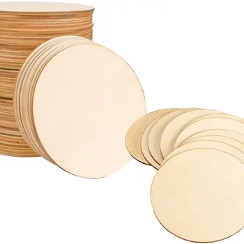 천연 소나무 원형 미완성 나무 조각, DIY 공예 나무 원형 디스크, 크리스마스 그림 장식 장식, 1cm-10cm, 2-100 개