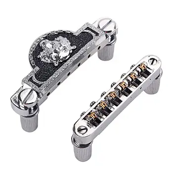 

Metal Roller Saddle Tune-O-Matic Bridge Tailpiece Set for Les Paul Style Guitar Roller Saddle Tune-O-Matic Bridge Tailpiece Set