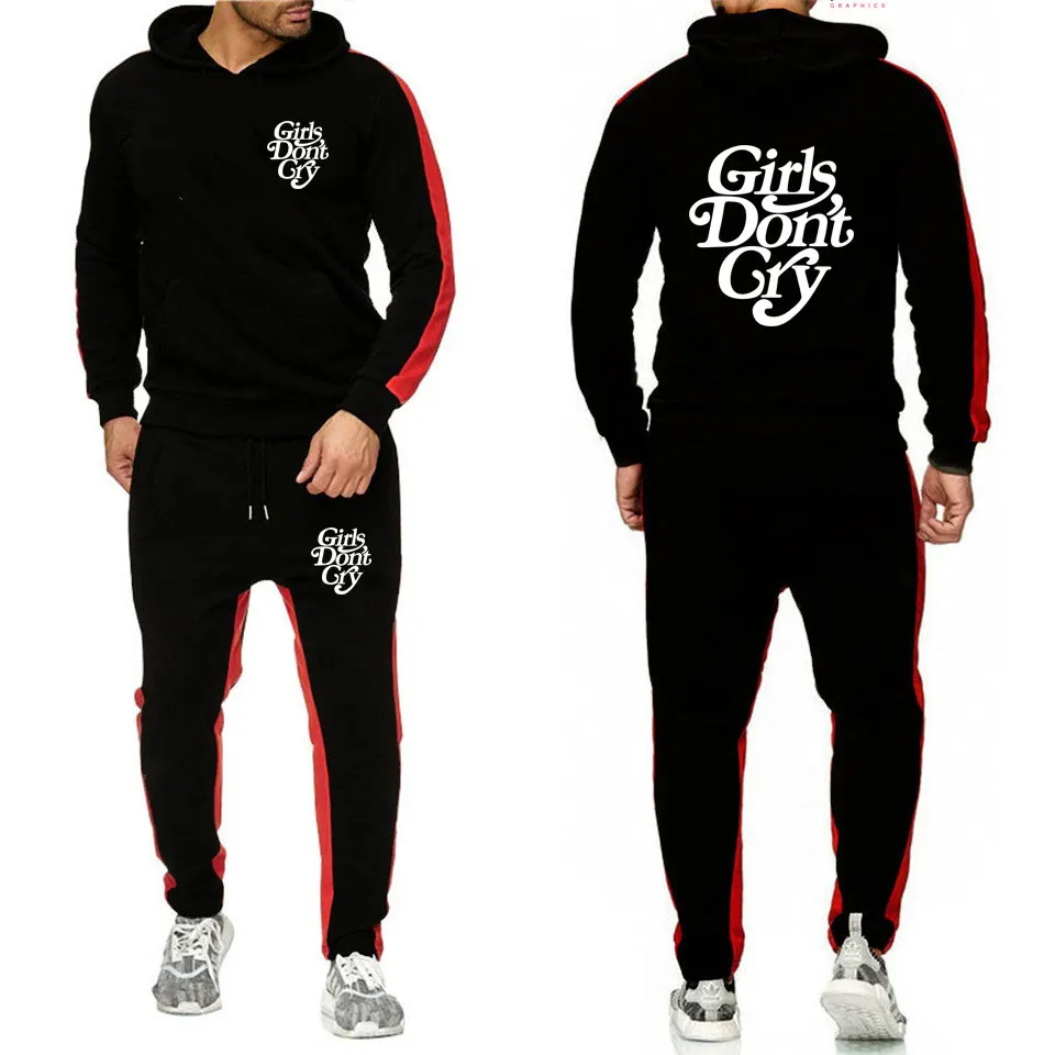 Girls Don'T Cry Hoodies Men Women 2 Piece Set Fashion Autumn Winter Fleece Jogging Tracksuit Men De Marque Hoodies+Sweatpants Girls Don'T Cry Hoodies Men Women 2 Piece Set Fashion Autumn Winter Fleece Jogging Tracksuit Men De Marque Hoodies+Sweatpants