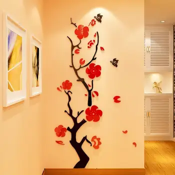 

DIY Removable Flowers Vine Mural Hallway Wall Stickers Decor Living Room Wall Decals Larhe 3D Wall Sticker Modern Wallpaper