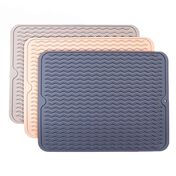 

Drying Heat Insulation Soft Rubber Dishes Protector Sink Mat Table Kitchen Home Anti Slip Drying Dishes Drain Mat Foldable