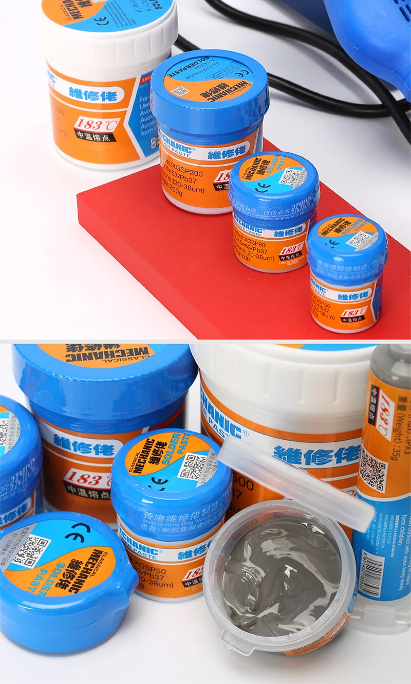 gouging rod MECHANIC Solder Paste Flux XGZ40 Melting Point 183 Tin Soldering Flux Welding Paste for SMD SMT BGA Rework Tools aluminum flux core wire